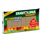 DIAVOLINA 'ACCENDIFUOCO ECOLOGICA' 28 cubi - art. 15312- 24 confezione  - DIAVOLINA