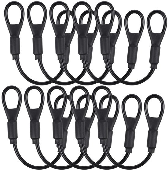 Cavo di sicurezza 15 cm - Acciaio inossidabile - Maniglie in silicone - Anelli di sicurezza - Resistente e shock-resistente - Duraturo - Sicuro