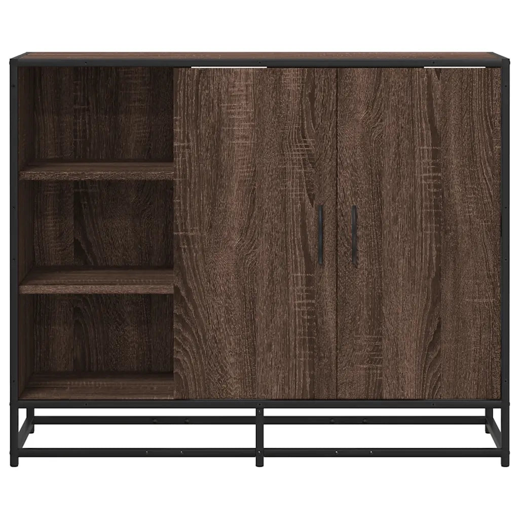 Credenza Rovere Marrone 92x35x76 cm in Legno Multistrato 849023