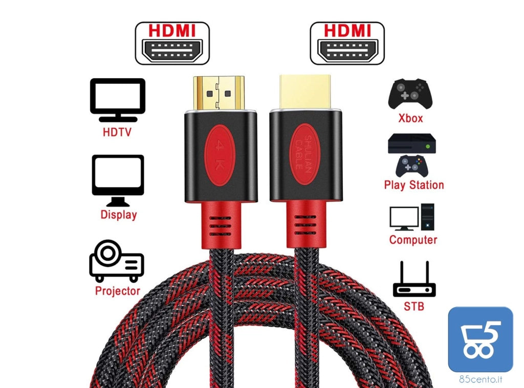 Cavo HDMI 2.0 4K UHD 2160p, HD 1080P ETHERNET 3D PC 1 Metro 18 Gbps