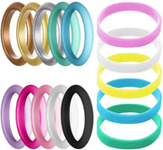 Accessori per anelli in silicone 10 pezzi - Basi per anelli 5 pezzi - Anelli colorati - Accessori per anelli semplici - Materiale resistente - Diametro 3 mm - Anello