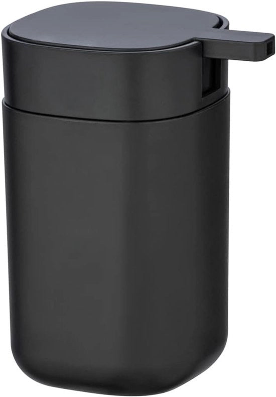 Dispensatore di sapone - riutilizzabile - accessorio da bagno trendy - 1 pezzo - nero opaco - privo di BPA
