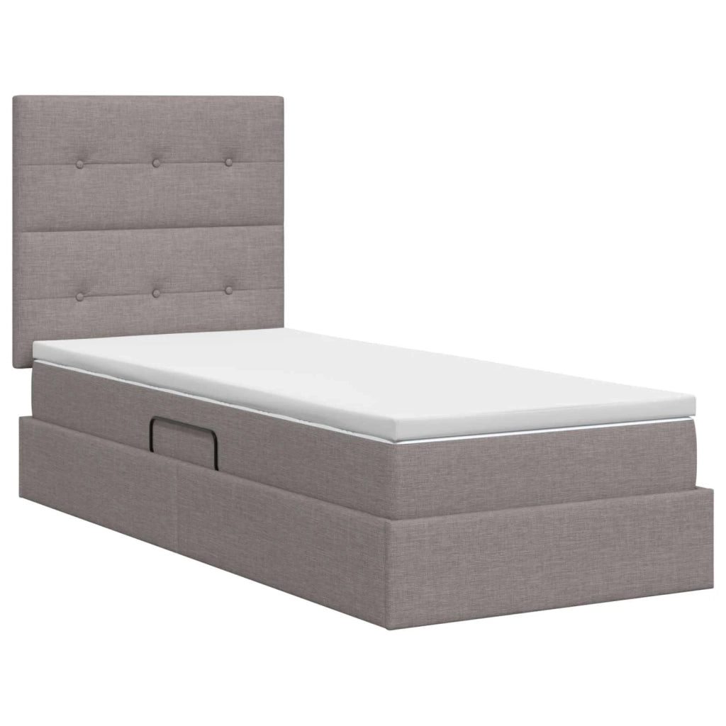 Letto con contenitore e materasso Tortora 90 x 200 cm Tessuto 3459480