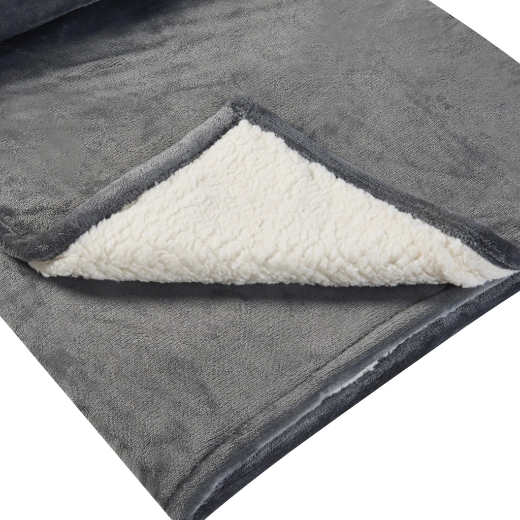 Coperta elettrica riscaldata 120 watt camera da letto 200 x 150 cm grigio scuro 03_0009336