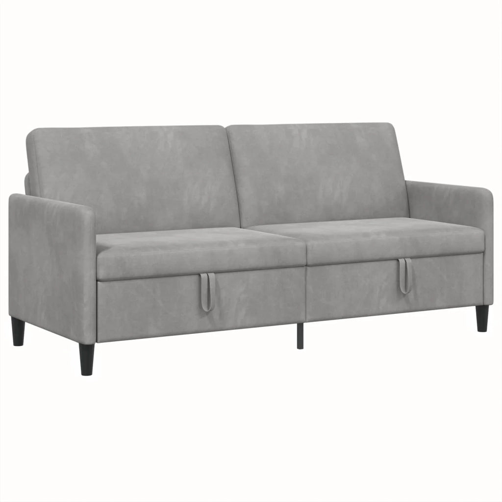 Divano con Storage Grigio Chiaro 192 x 78 x 87 cm Poliestere 42036989