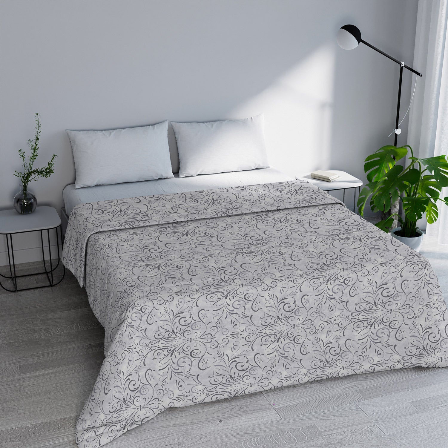 Trapuntino Estivo Singolo in Microfibra 100 gr con Stampa Ornato Basic