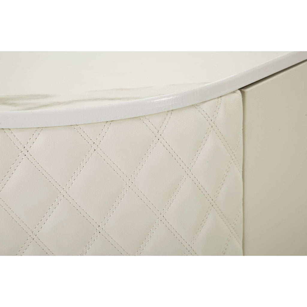 Credenza Sharon bianca e oro con cassetti e ante 120 cm