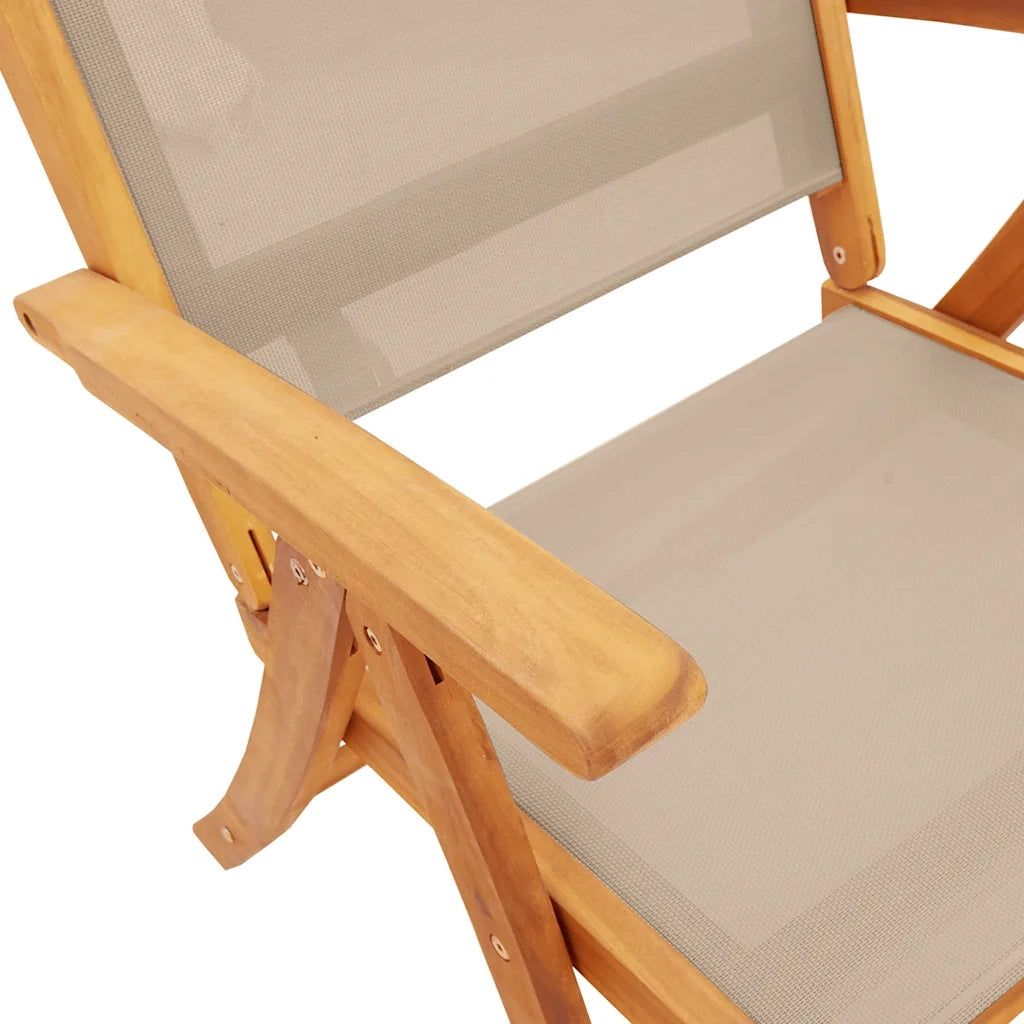 Sedie da Giardino Pieghevoli 4 pz Massello d'Acacia e Textilene 3279244
