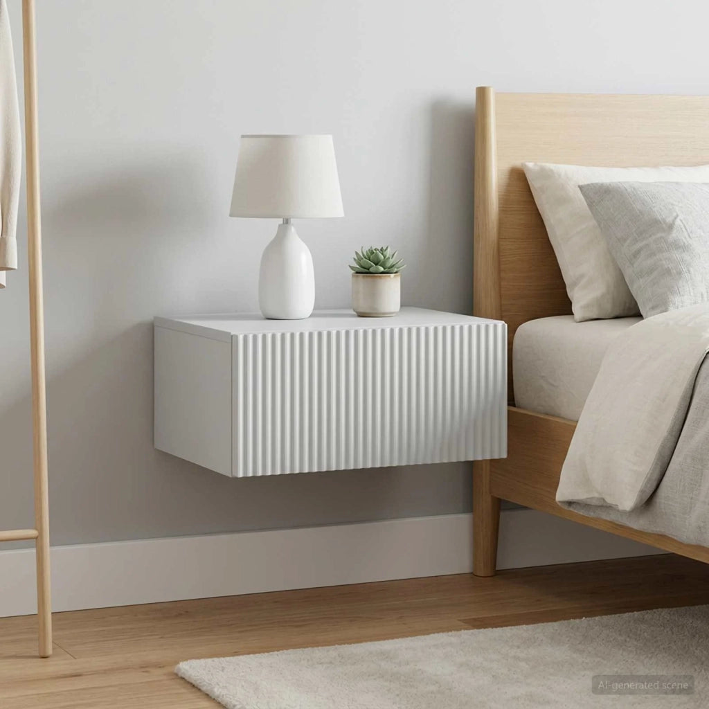 Mobiletto da notte a muro 2 pcs Bianco 49 x 34,5 x 20 cm 898446