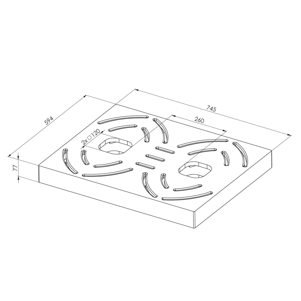 Sined Pedana c Box Doppia Pedana Legno Okume Marino Per Due Docce Inox Con Cbox Marrone