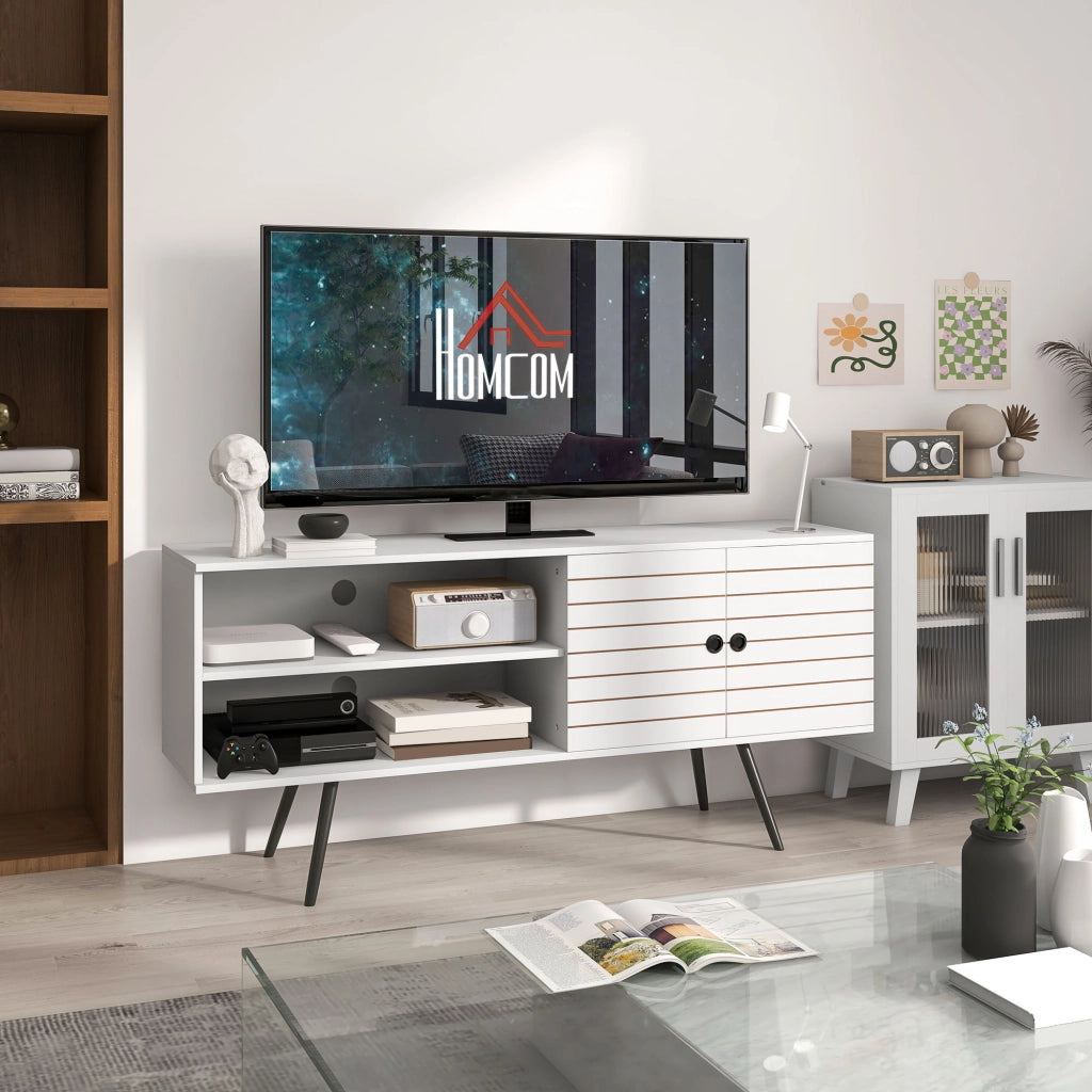 Mobile TV per Televisori 65 Pollici ¨C zephmum ¨C Bianco 145x38x65 cm