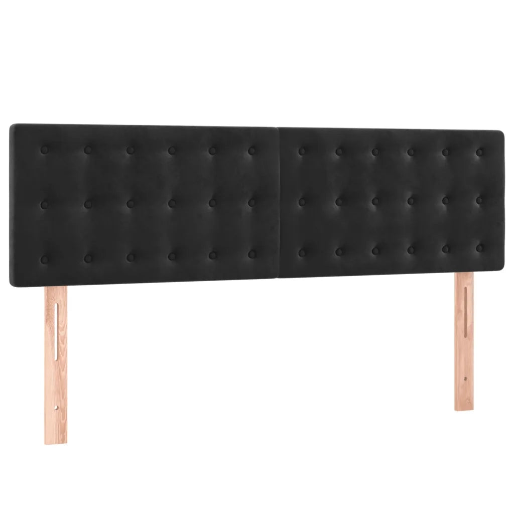 Testiere 2 pz Nere 72x5x78/88 cm in Velluto