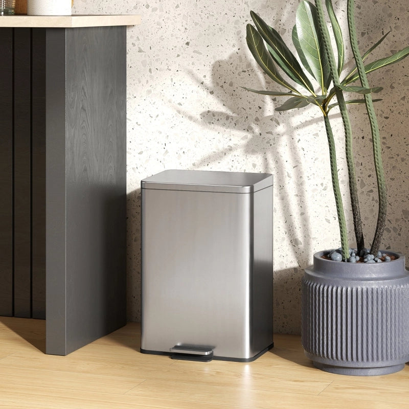 PATTUMIERA A PEDALE 20 L IN ACCIAIO INOX ARGENTO CON CESTINO INTERNO ESTRAIBILE