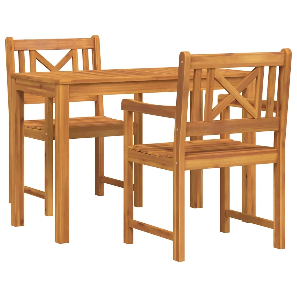 Set da Pranzo per Giardino 3 pz | Set Salotto da Giardino Marrone