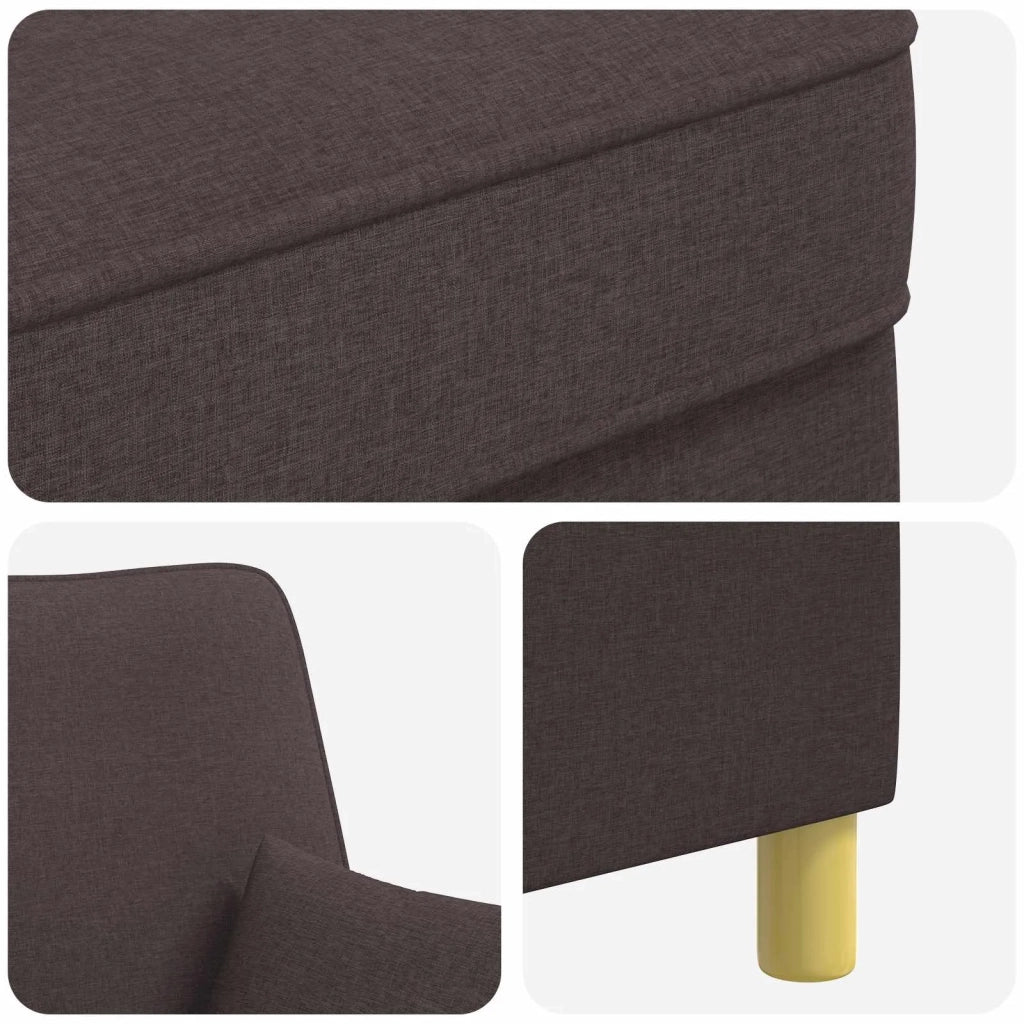 Poltrona XL con Cuscini Marrone Scuro Tessuto 42043487