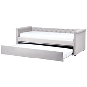 Divano Letto estraibile 90 x 200 cm Rivestimento in tessuto grigio Misura singola sottoletto per ospiti