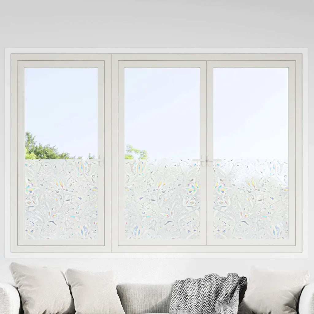 Pellicole per Finestre Smerigliate 4pz Motivo Fiore in PVC 3208978