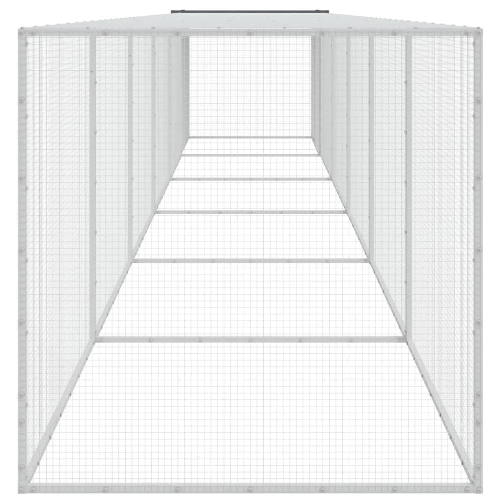 Recinto per pollaio con tetto 603 x 98 x 90 cm in acciaio zincato antracite 02_0043976