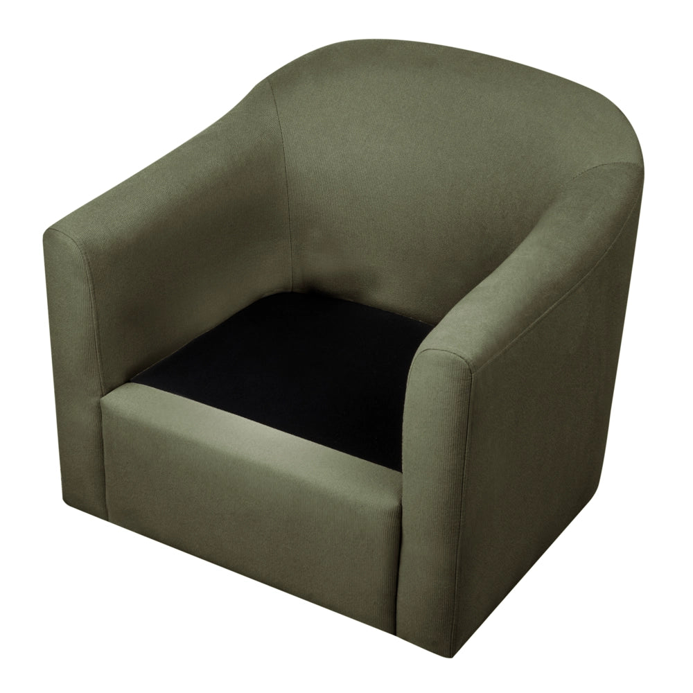 Poltrona girevole Verde Scuro Poliestere Tessuto idrorepellente Retro Minimalista Mobili Soggiorno