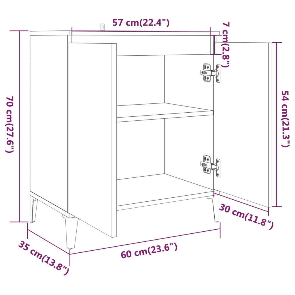 Credenza Grigio Sonoma 60x35x70 cm in Legno Ingegnerizzato 815160