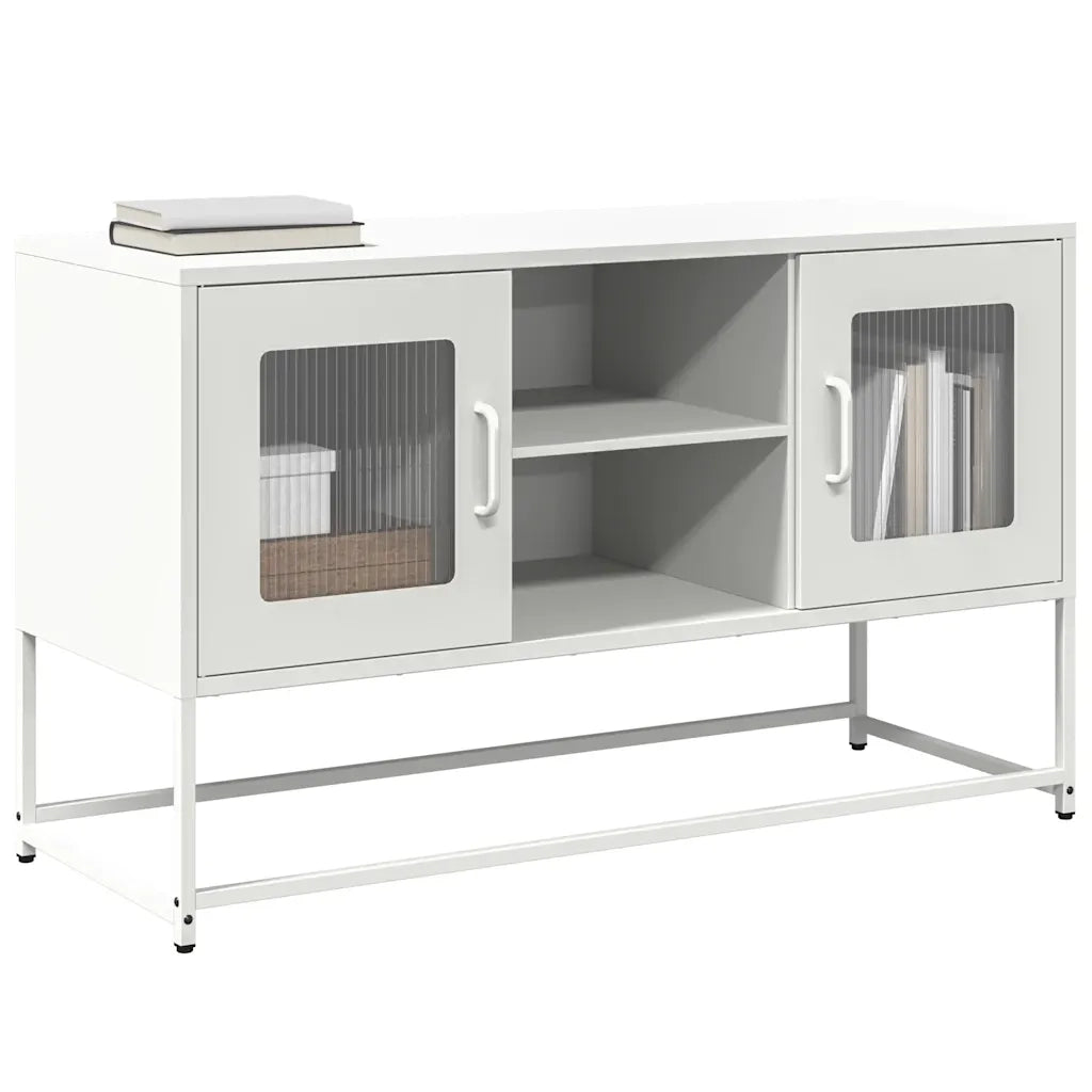 vidaXL Mobile TV Bianco 100,5x39x60,5 cm in Acciaio