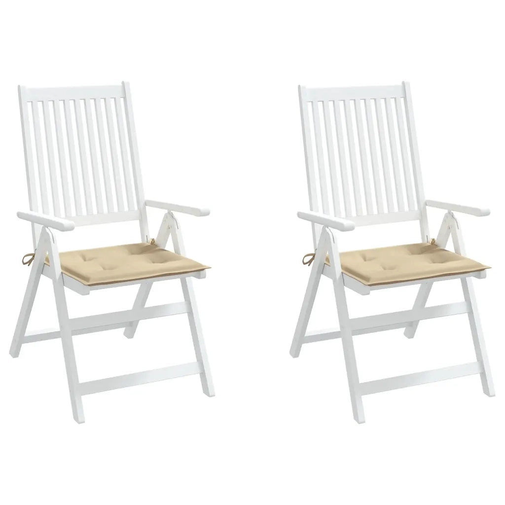 Cuscini per Sedia 2 pz Beige 40x40x4 cm in Tessuto Oxford 314008