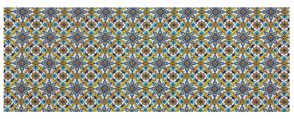 Tappeto Cucina Antiscivolo Made in Italy Passatoia Antimacchia Multiuso Corridoio Soggiorno Lavabile in Lavatrice - 50x350 - Azulejos