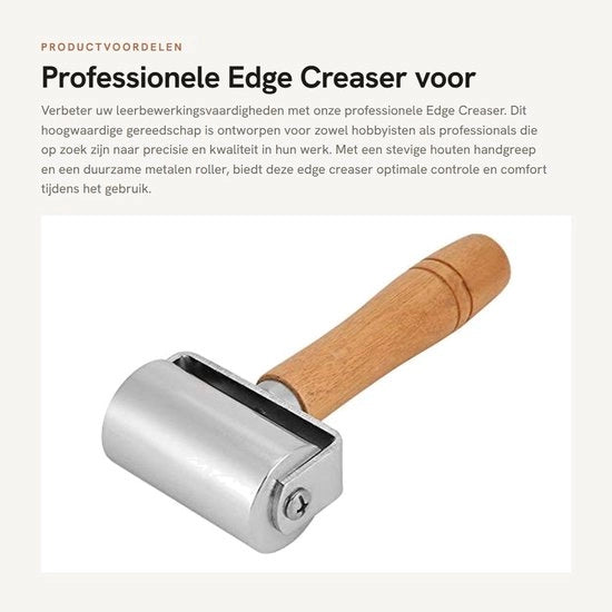 Kit di lavorazione della pelle professionale - Leerdrukroller - Carbon Staal - Manico in legno - Antislip - Gereadattore professionale - Set di lavorazione della pelle - 100mm/60mm/26mm