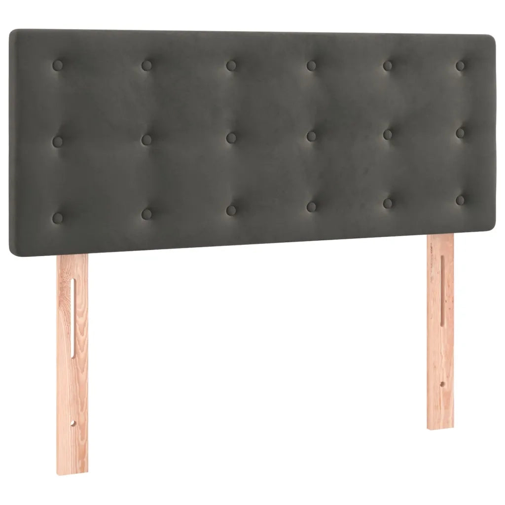 Letto singolo | Letto per adulti | Letto a Molle con Materasso e LED Grigio Scuro 80x200cm Velluto