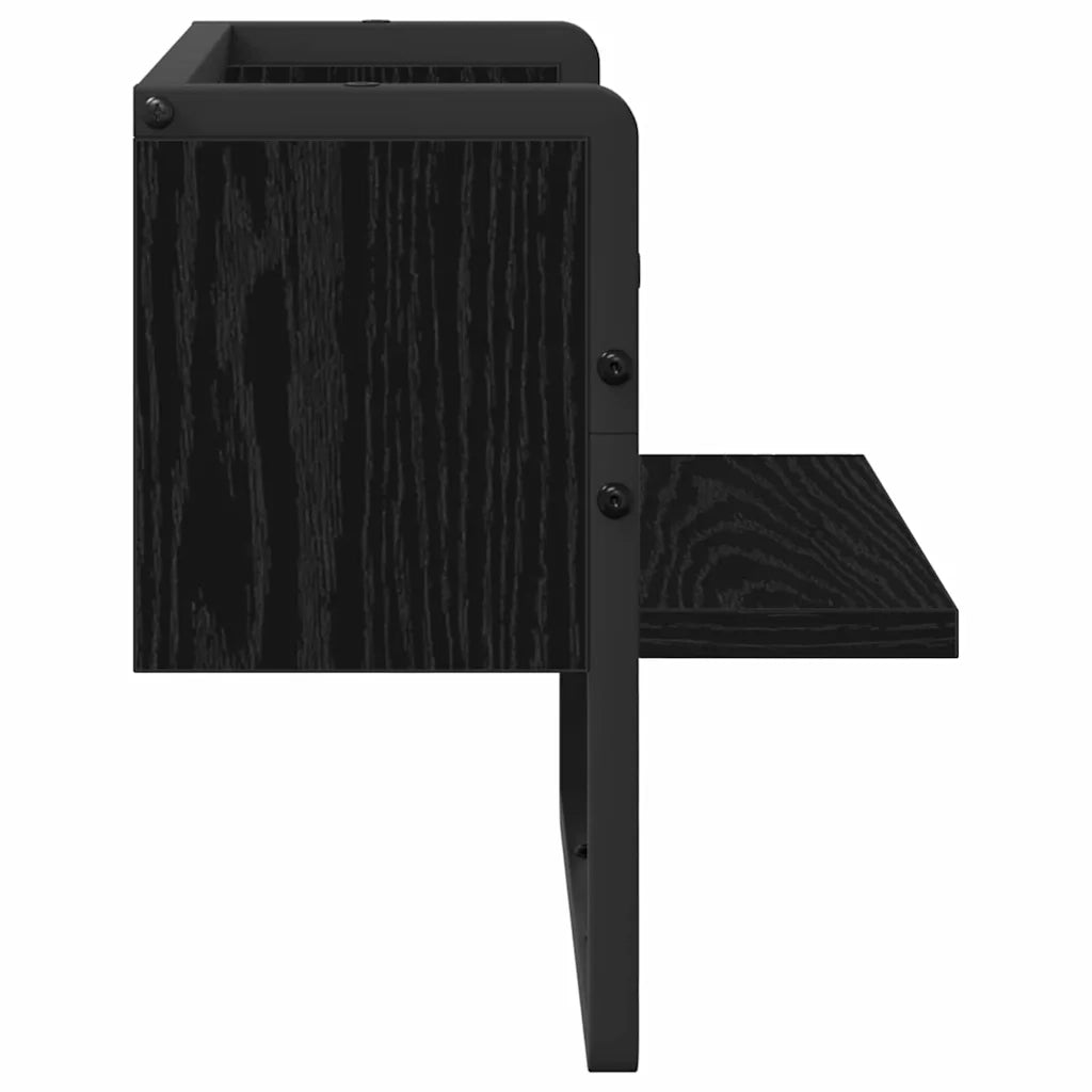 Scaffale da parete con lo scaffale Rovere Nero 30 x 25 x 30 cm 893637