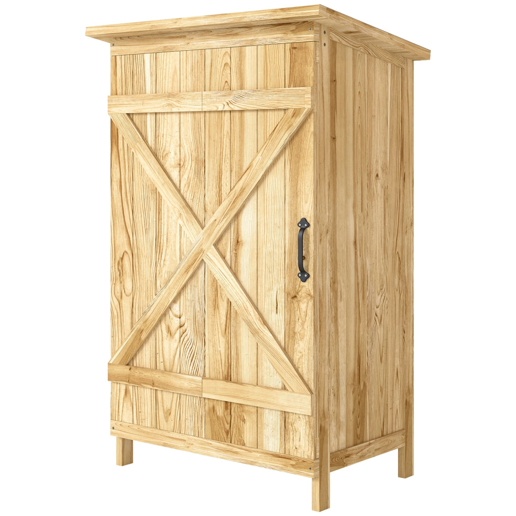 Casetta da Giardino in Legno ¨C Xylo ¨C 63,5x40x90 cm Armadio Esterno 2 Ripiani Naturale