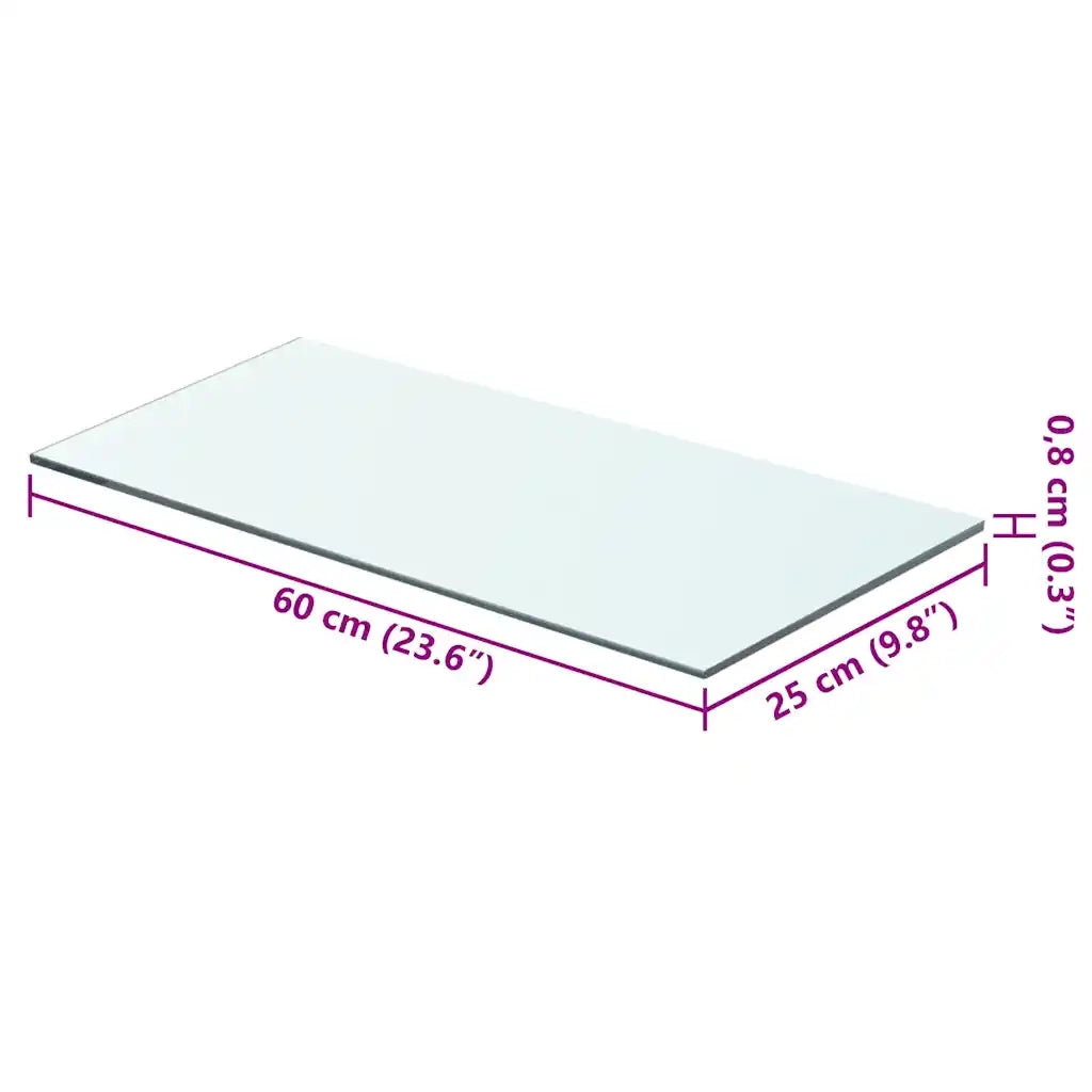 Mensola in Vetro Trasparente 60x25 cm 243825