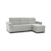 Ganzaria, Divano Letto con Penisola Sfoderabile Made in Italy, 285x160 cm Grigio Chiaro