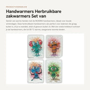 Set di 4 Handwarmers Oplaadbare - Herbruikbare - Fino a 55 °C di Calore - Cappuccio di Plastica Idrorepellente - Stili Moderni - Portachiavi Riscaldanti
