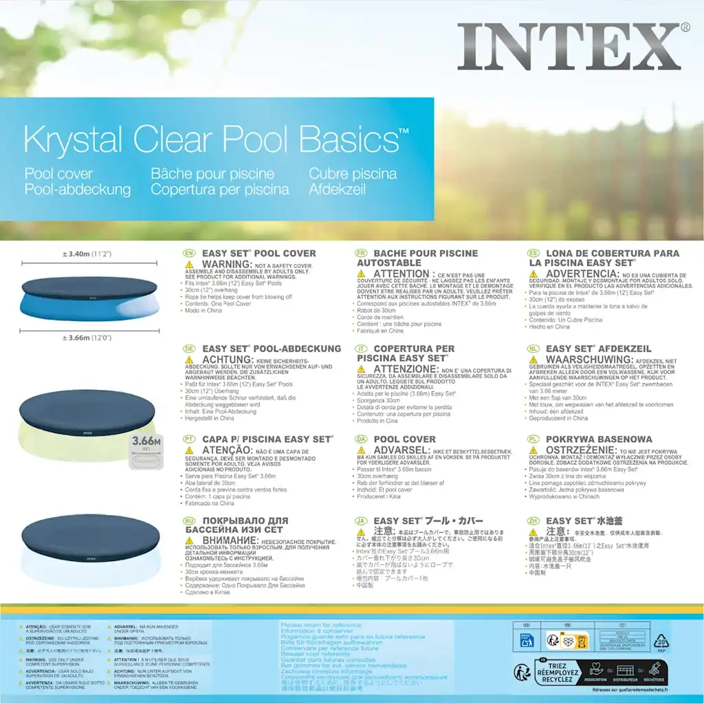 INTEX Copertura per Piscina Rotonda 366 cm 3202778