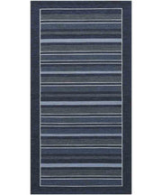 Tappeto STYLE BLU cm.55x240 moderno a righe, passatoia cucina multiuso lavabile velour antiscivolo