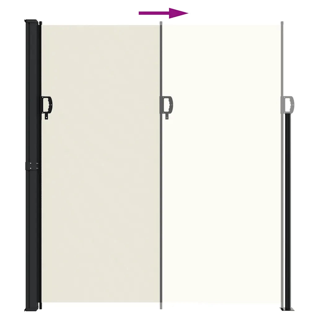 Tenda da Sole Laterale Retrattile-Tenda parasole per balcone per giardino Crema 220x600 cm