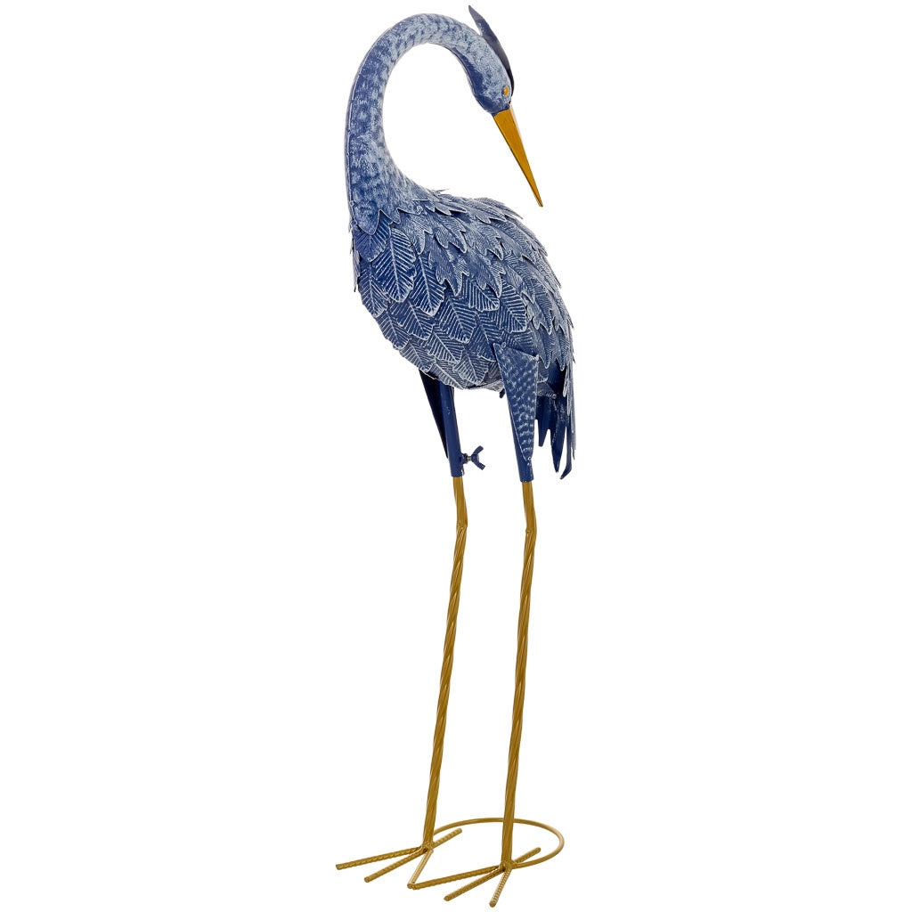 Figura decoración de metal azul 28x18x78h cm