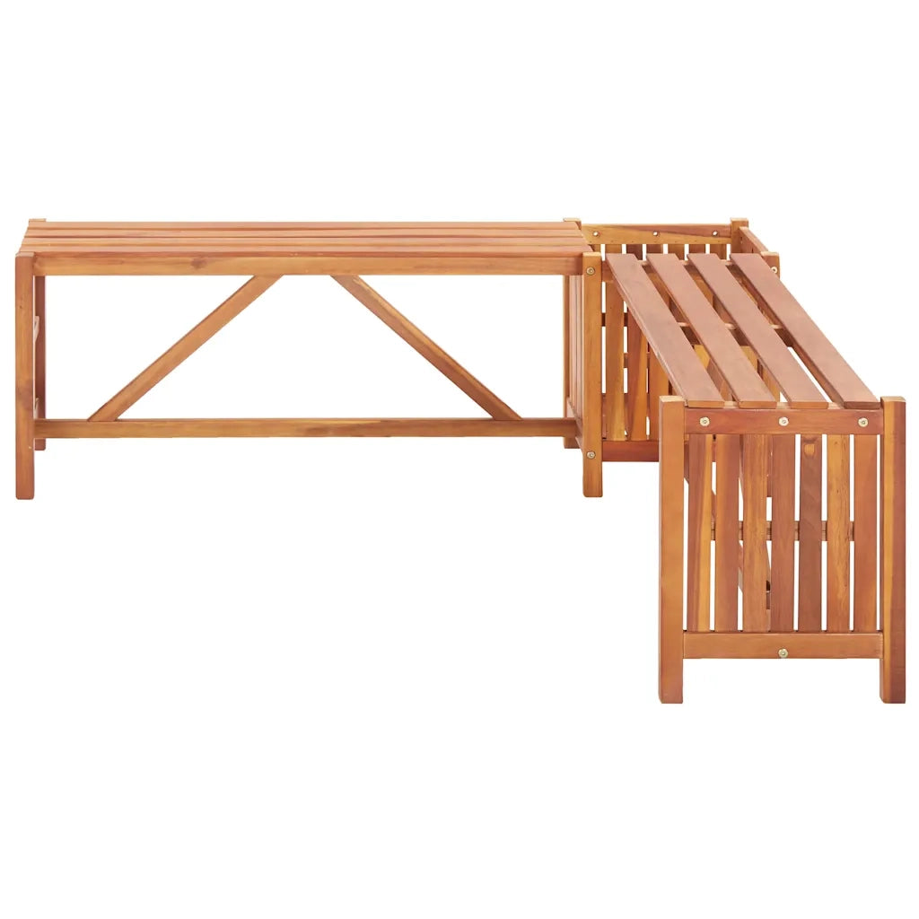 Panca Giardino Angolare e Fioriera 117x117x40cm Massello Acacia 46345