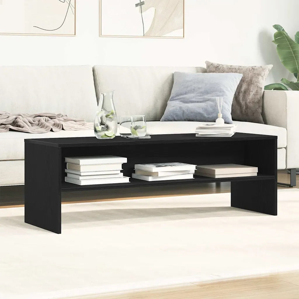 Mobile TV Rovere Nero 120x40x40 cm in Legno Multistrato 862391