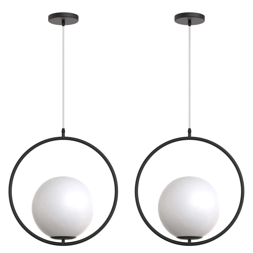 Lampada Da Soffitto Pensile Di Vetro Palla Oro Bianco Oro G110-1w Black White