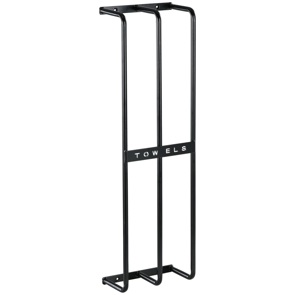 Portasciugamani da parete 3 barre ¨C Xylo ¨C metallo nero 21x12x74 cm
