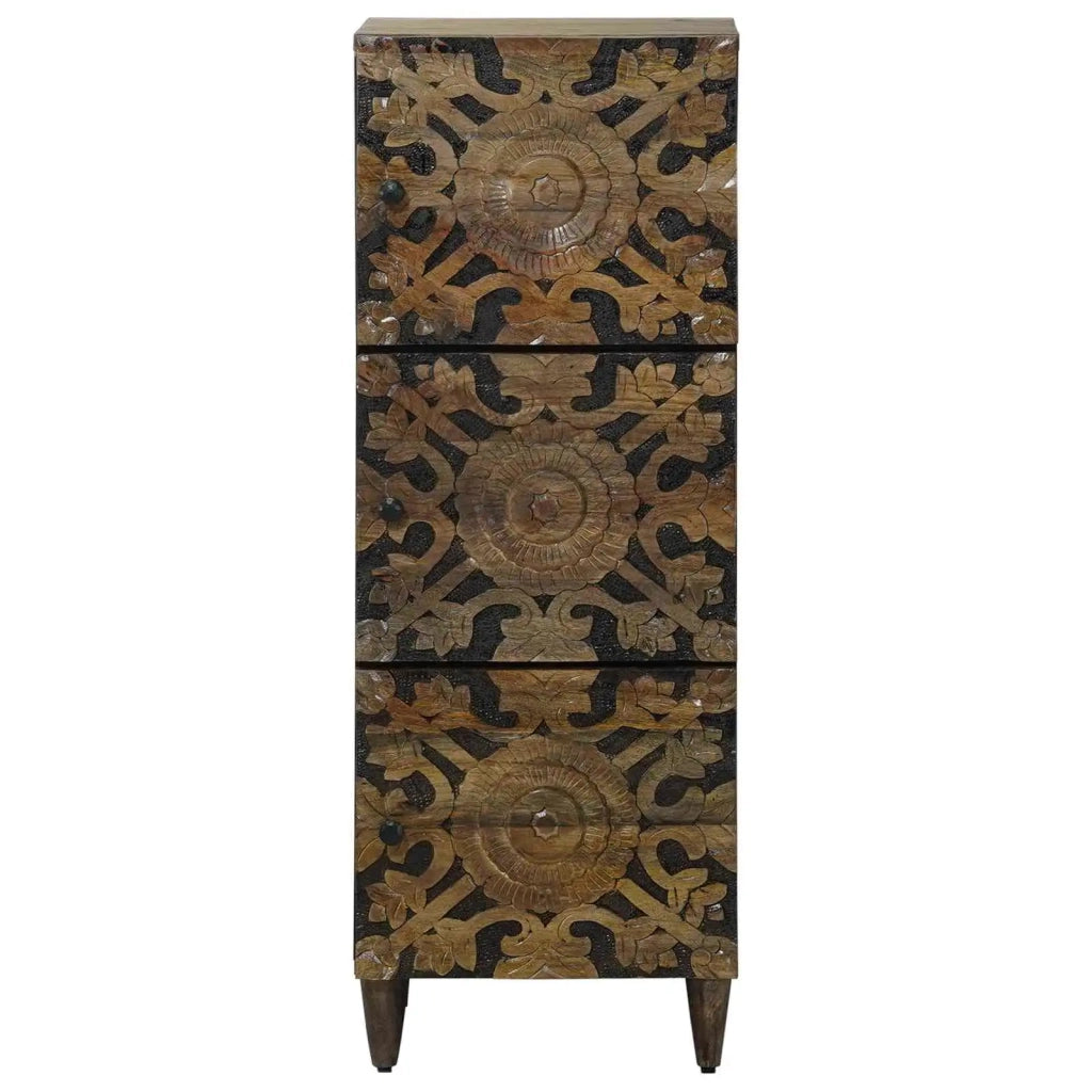 Mobile Alto Marrone 40 x 33,5 x 110 cm Legno di mango massello