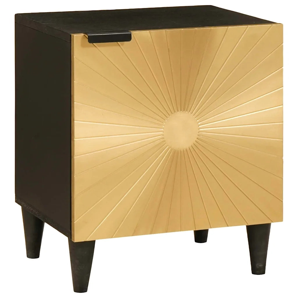 vidaXL Comodino 2 pcs Nero e Oro 40 x 33.5 x 46 cm