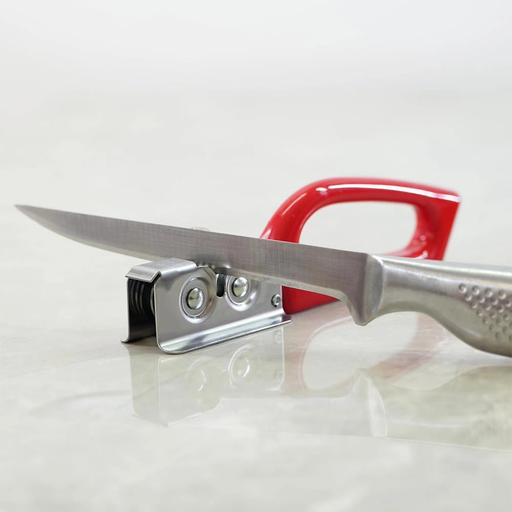 Affilacoltelli In Acciaio Inox Per uso cucina professionale manico in plastica