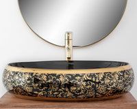 Lavabo Da Appoggio Rea Meryl Black / Gold