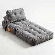 Divano letto pieghevole con funzione letto e rivestimento facile da pulire in velluto a coste grigio
