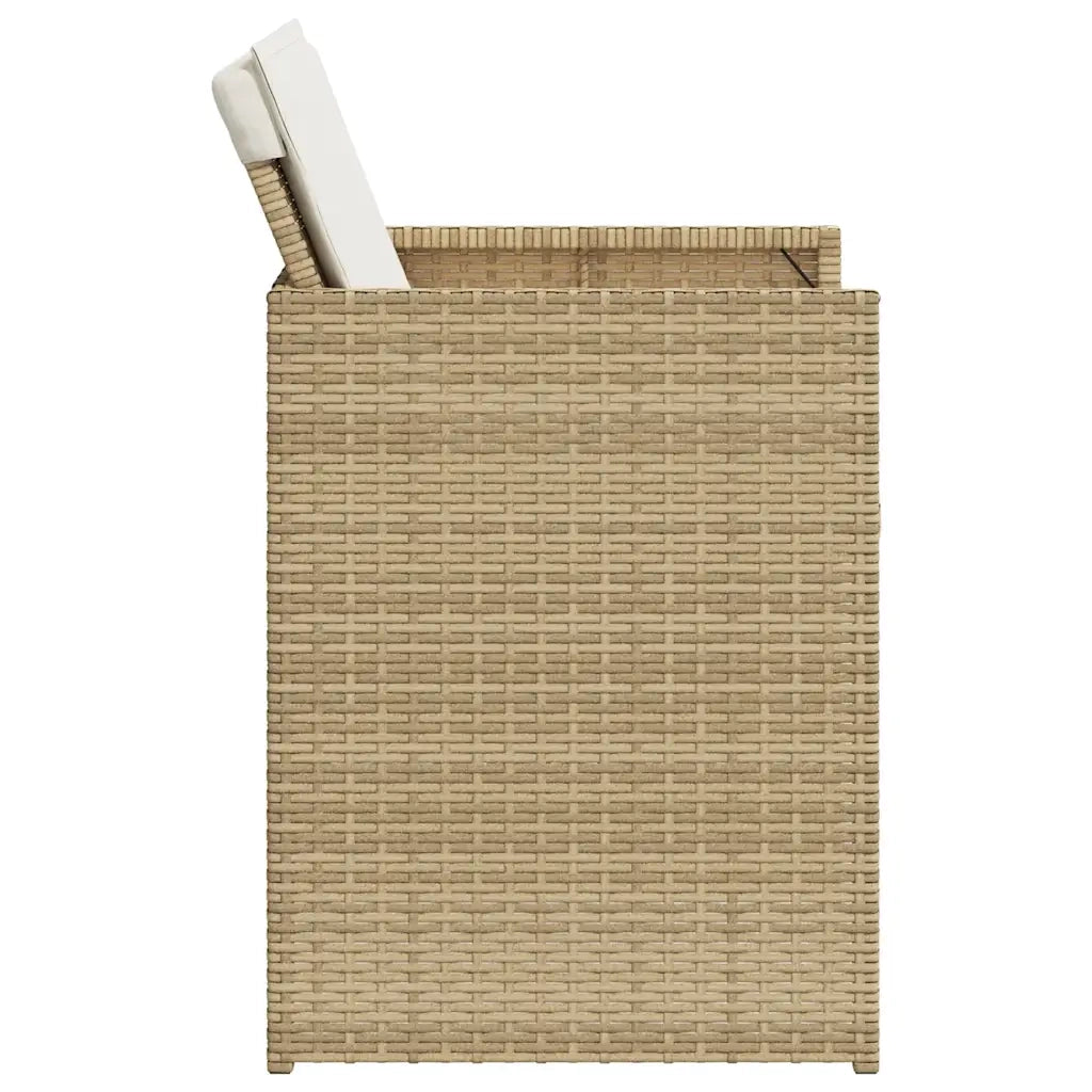 Set da Pranzo da Giardino 5 pz | Set Salotto da Giardino con Cuscini Beige in Polyrattan