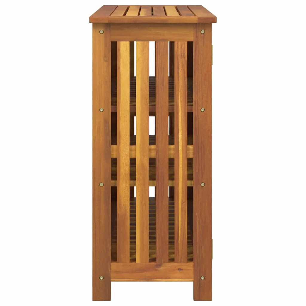 Mobiletto da giardino rettangolare moderno con 3 ripiani funzionali 90 x 40 x 90 cm in legno di acacia naturale 02_0058505