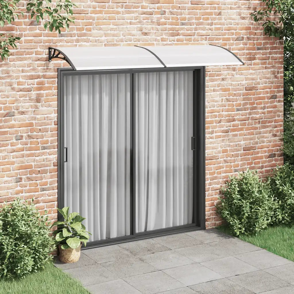 Pensilina per Porta Nera e Trasparente 240x75 cm in PC CFW3534035
